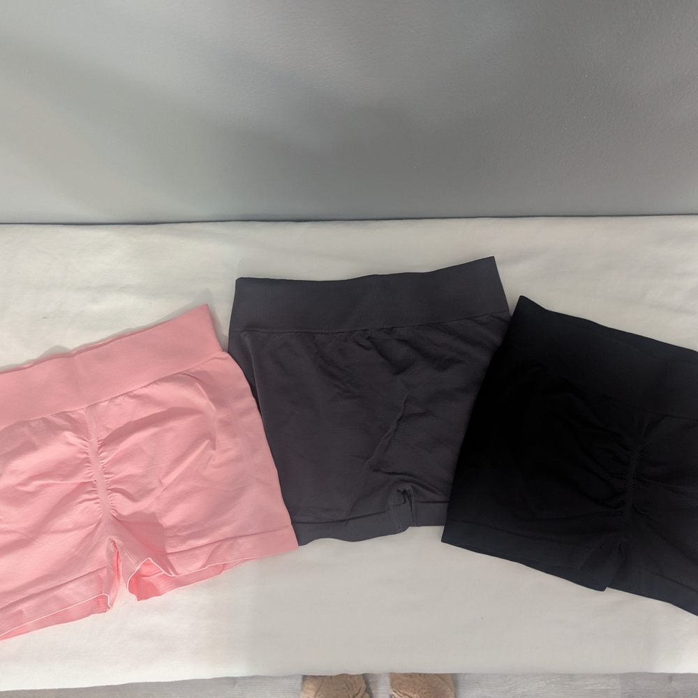 Women's Pink, Gray, and Black Shorts